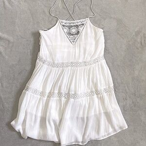 White Crochet Summer Dress Size Small